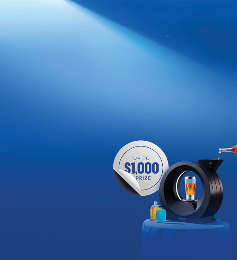 blue background with white pull tab and beer beverage
