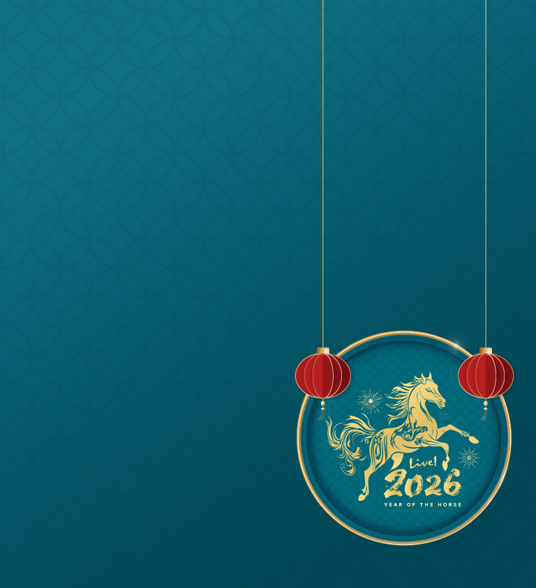 blue year of the horse background and logo