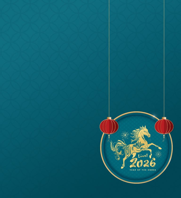 blue year of the horse background and logo