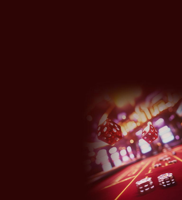 craps tournament promo image red background with dice