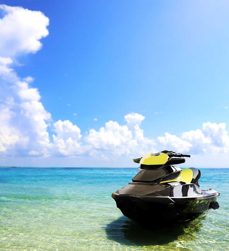 jetski floating on the ocean
