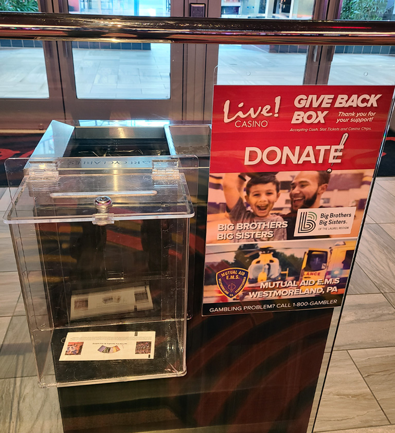 Live! Casino Give-Back Donation Box Program