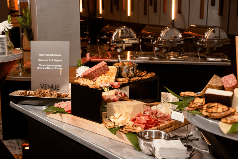 Display of catered food at an event