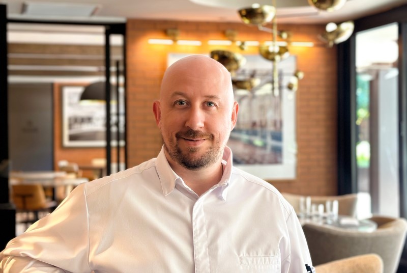 Michelin Star chef Nick Sharpe at CeCe's Roland Park restaurant in Baltimore, MD.