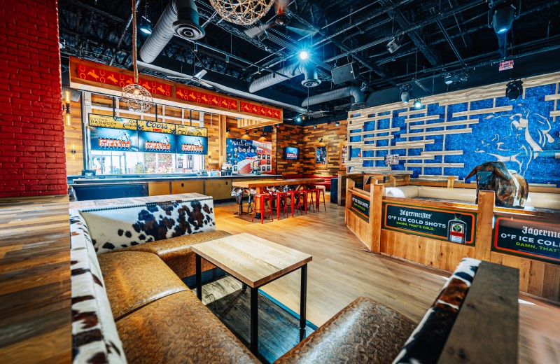 Saddle up to the bar or take a turn on the mechanical bull at PBR Cowboy Bar at Live! at the Pointe Orlando.