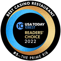USA Today 10 Best Readers Choice 2022 Logo | Best Casino Restaurant #5 The Prime Rib