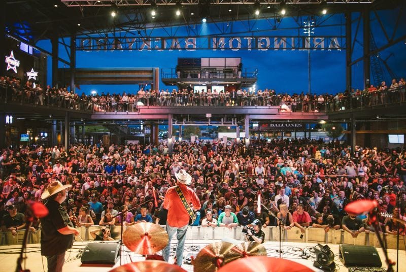 A drummer's view from the stage as his country band plays to a full house at Arlington Backyard!