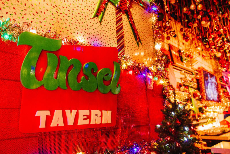 Tinsel Tavern in-venue sign.