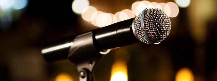 image of a microphone on a microphone stand