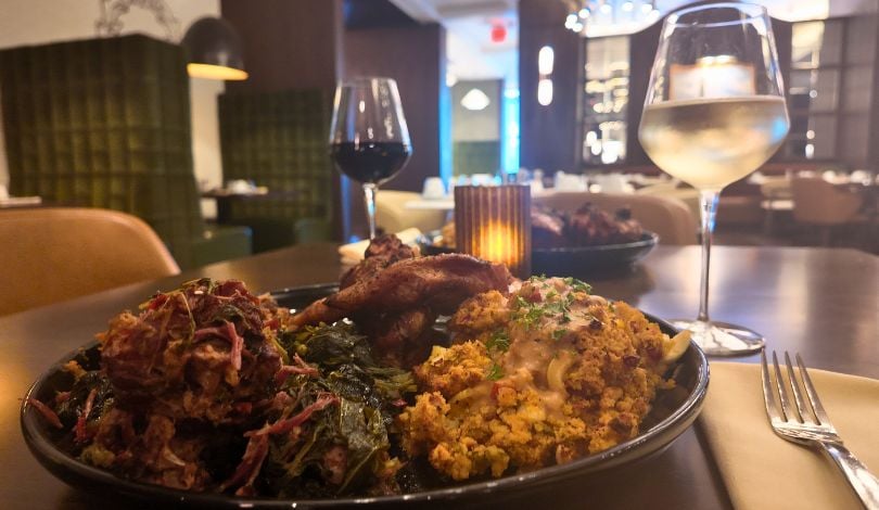 image of a plate full of thanksgiving food at ridotto grand cafe