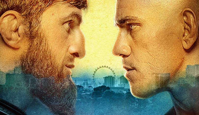 image of two men standing off face to face