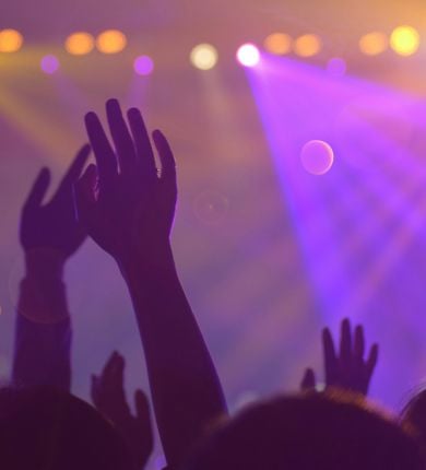 hands in the air at party