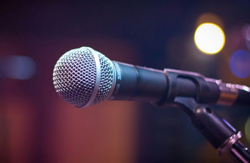 microphone on a stage