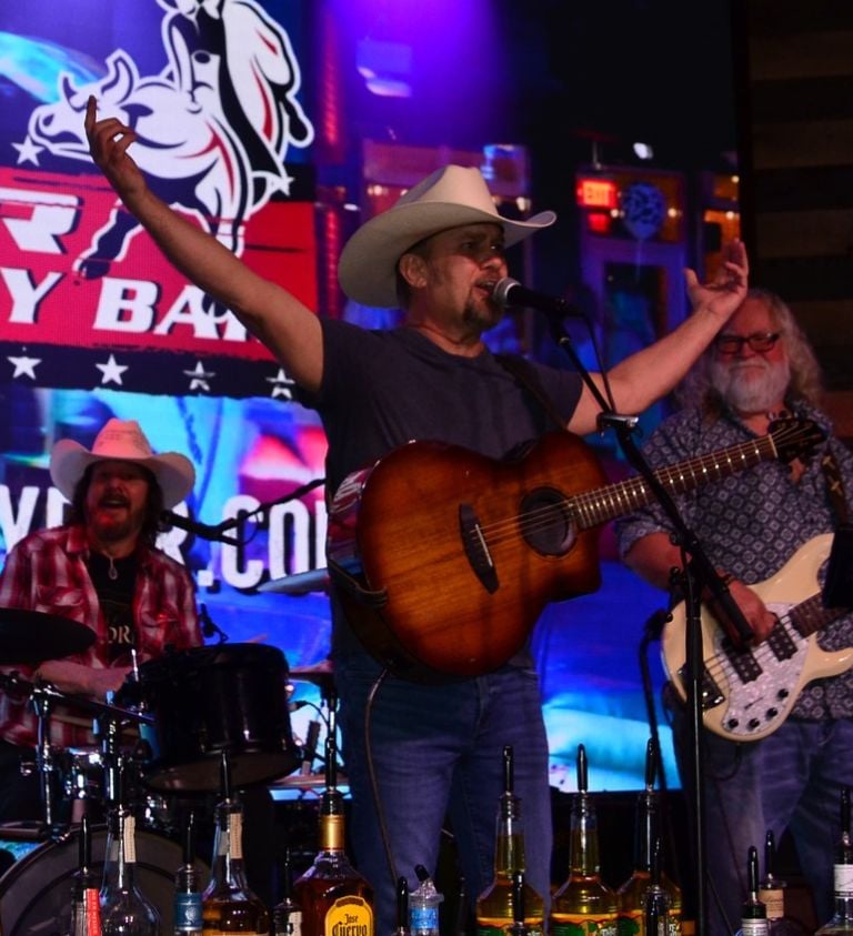 image of band on stage with instruments at pbr louisiana