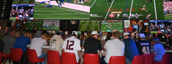 image of people watching tv at sports & social