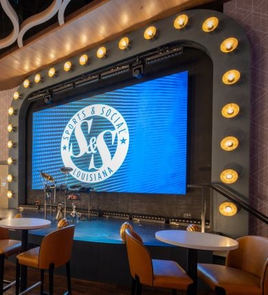 image of the stage at sports & social louisiana