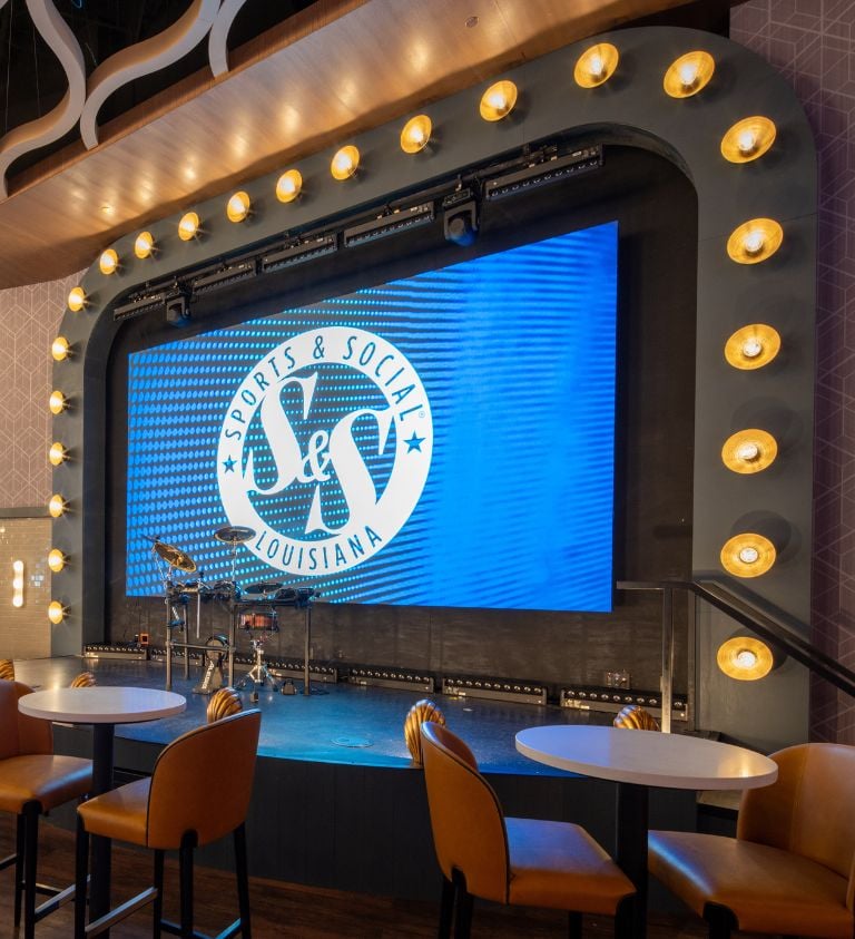 photo of the stage in sports & social louisiana