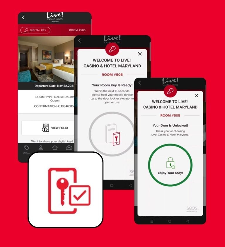 Mobile check in and Key icon with phone screens