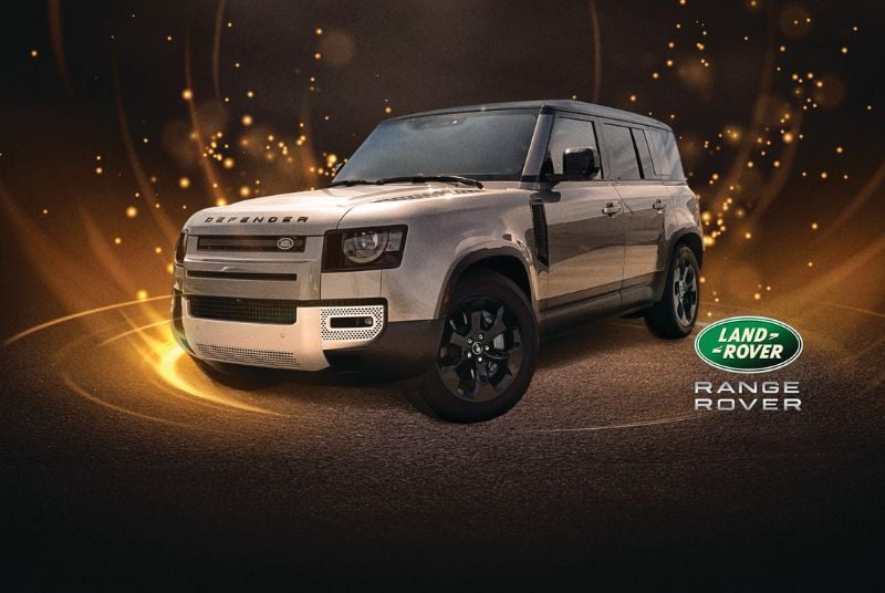 Rev Up Your Luck Drawing, 2025 Range Rover on a black and gold background