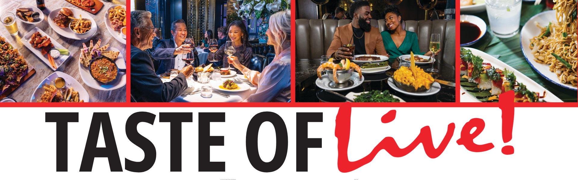 Taste of Live people eating dinner at 3 different restaurants