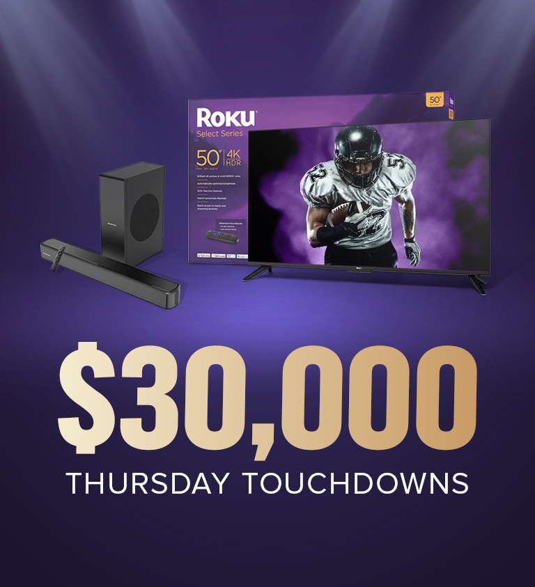 $30,000 Thursday Night Touchdown Drawings