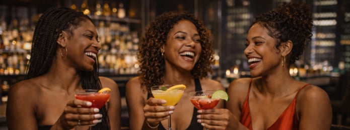 3 women drinking