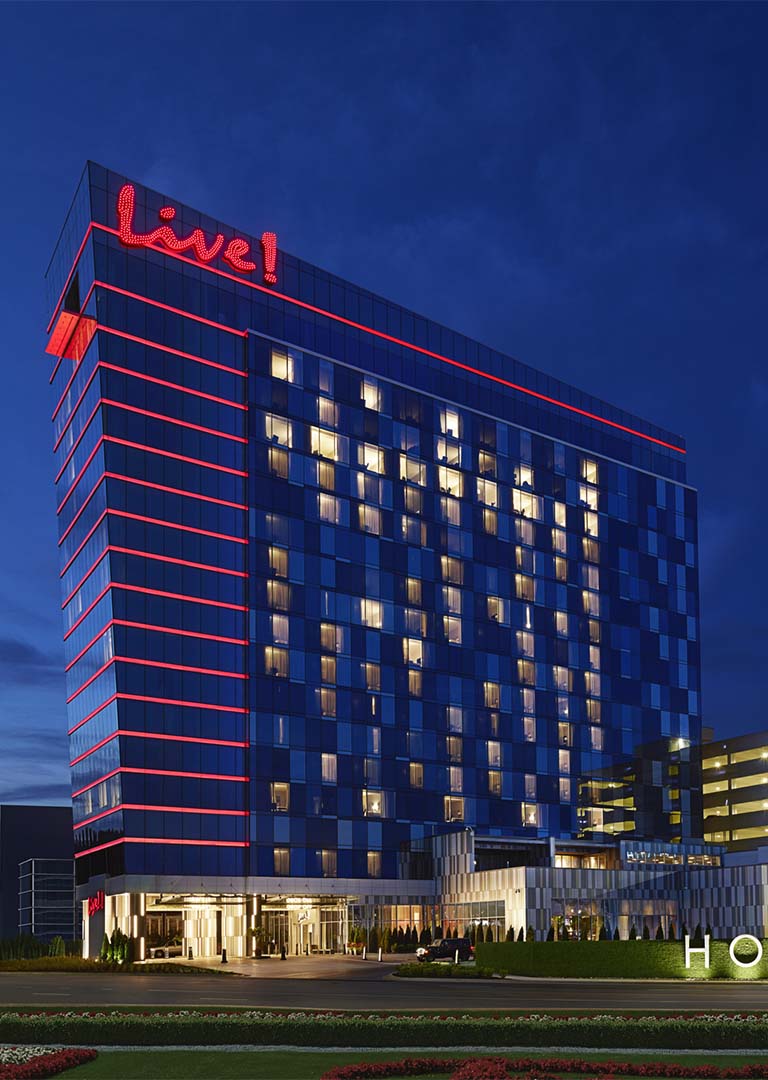 Live! Hotel Architectural Exterior Image Night Time