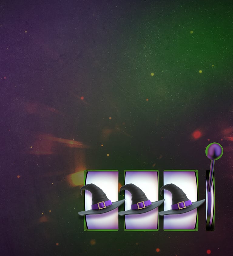 3 witch hats in the form of a slot machine