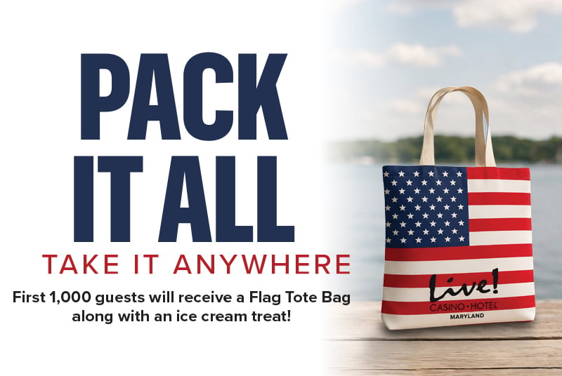 American flag tote bag