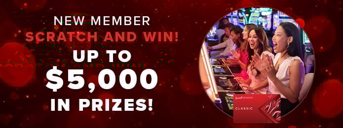 red background with small image of slots players smiling