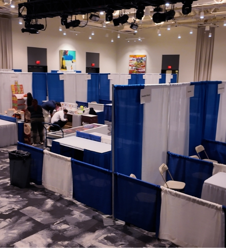 Photo of the Event Center Market Ballroom set up for a trade show