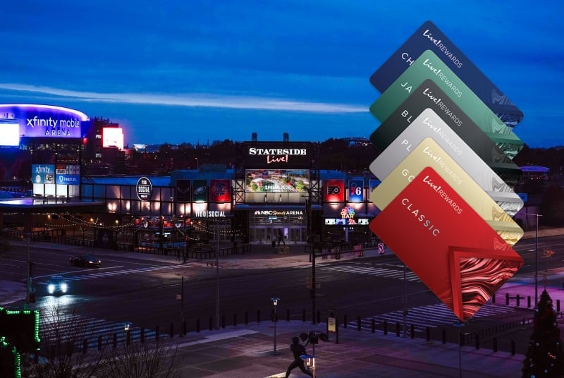 Image of Stateside Live! in Philadelphia with Live! Rewards card fan