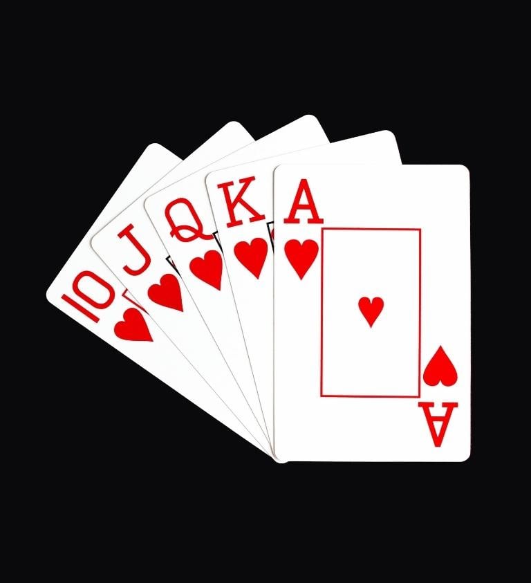 Royal Flush of Hearts