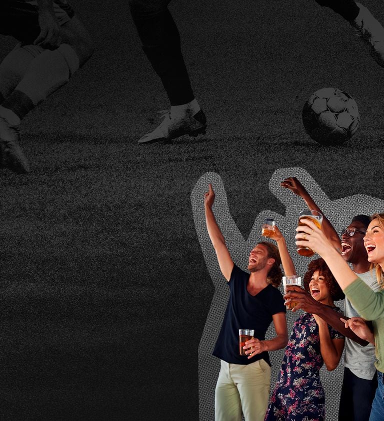 People cheering on a soccer game