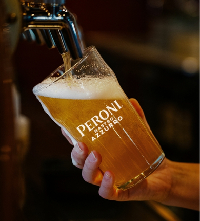 peroni tap beer filling up