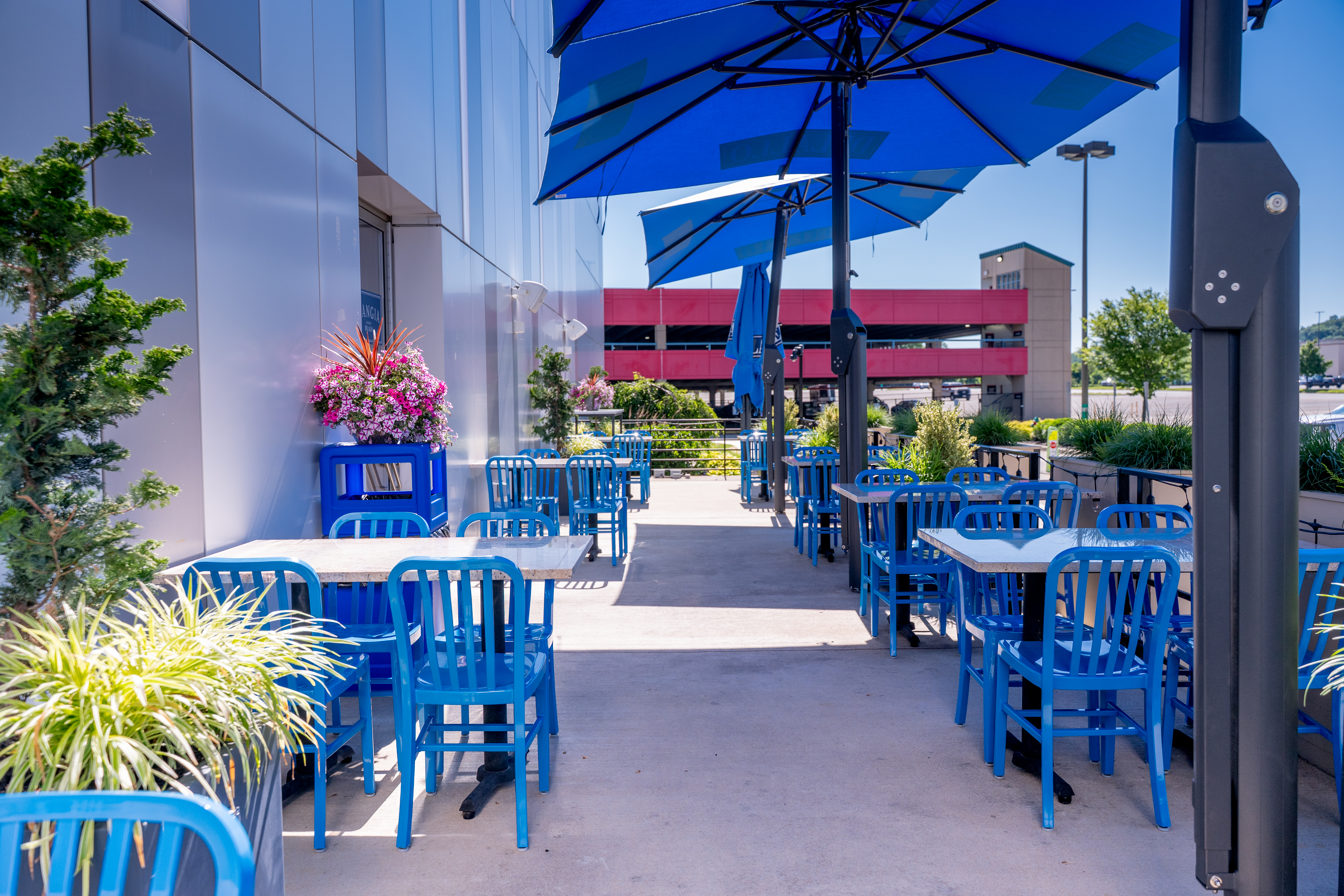 mangia patio seating area