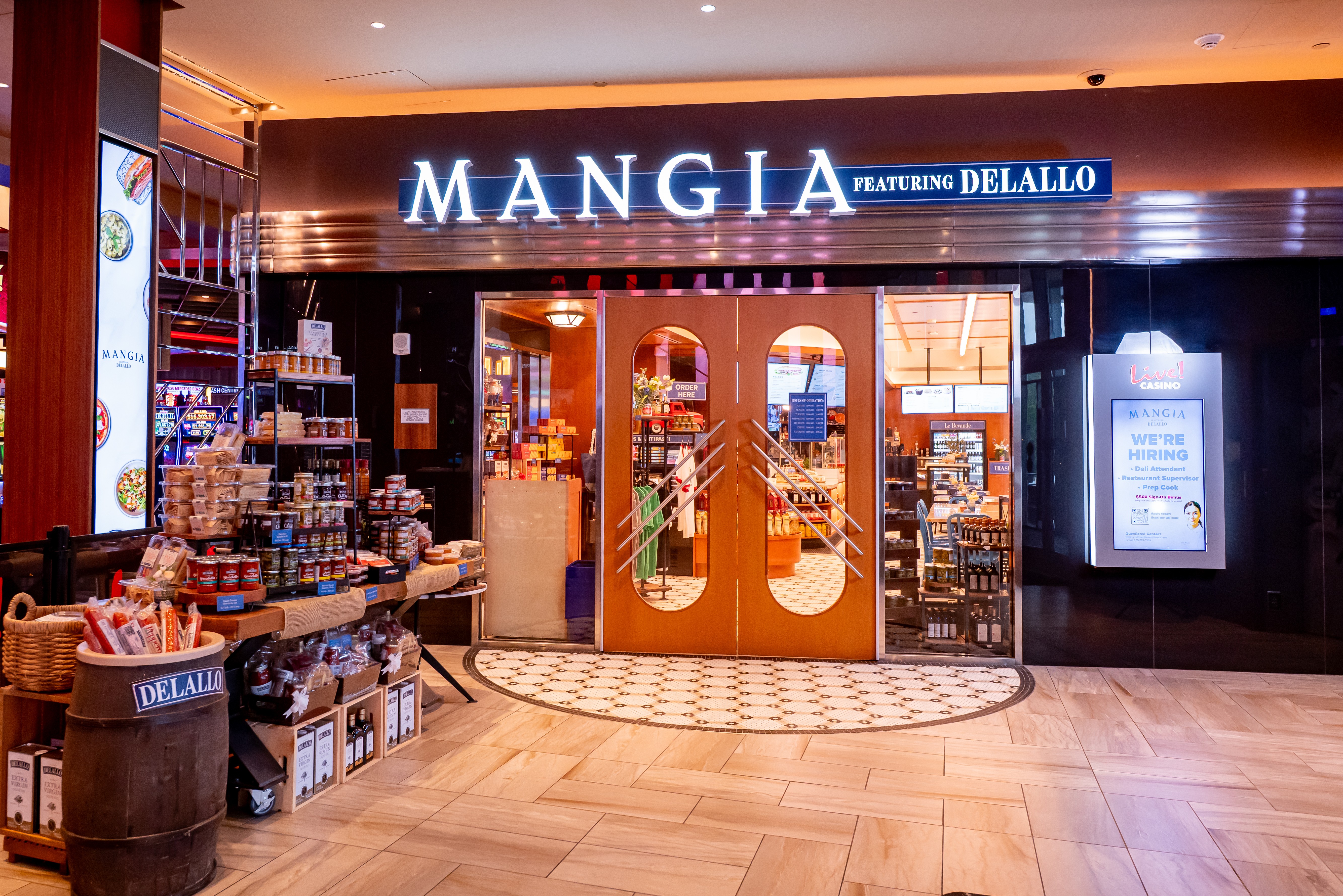 MANGIA FRONT ENTRANCE FROM INSIDE OF CASINO