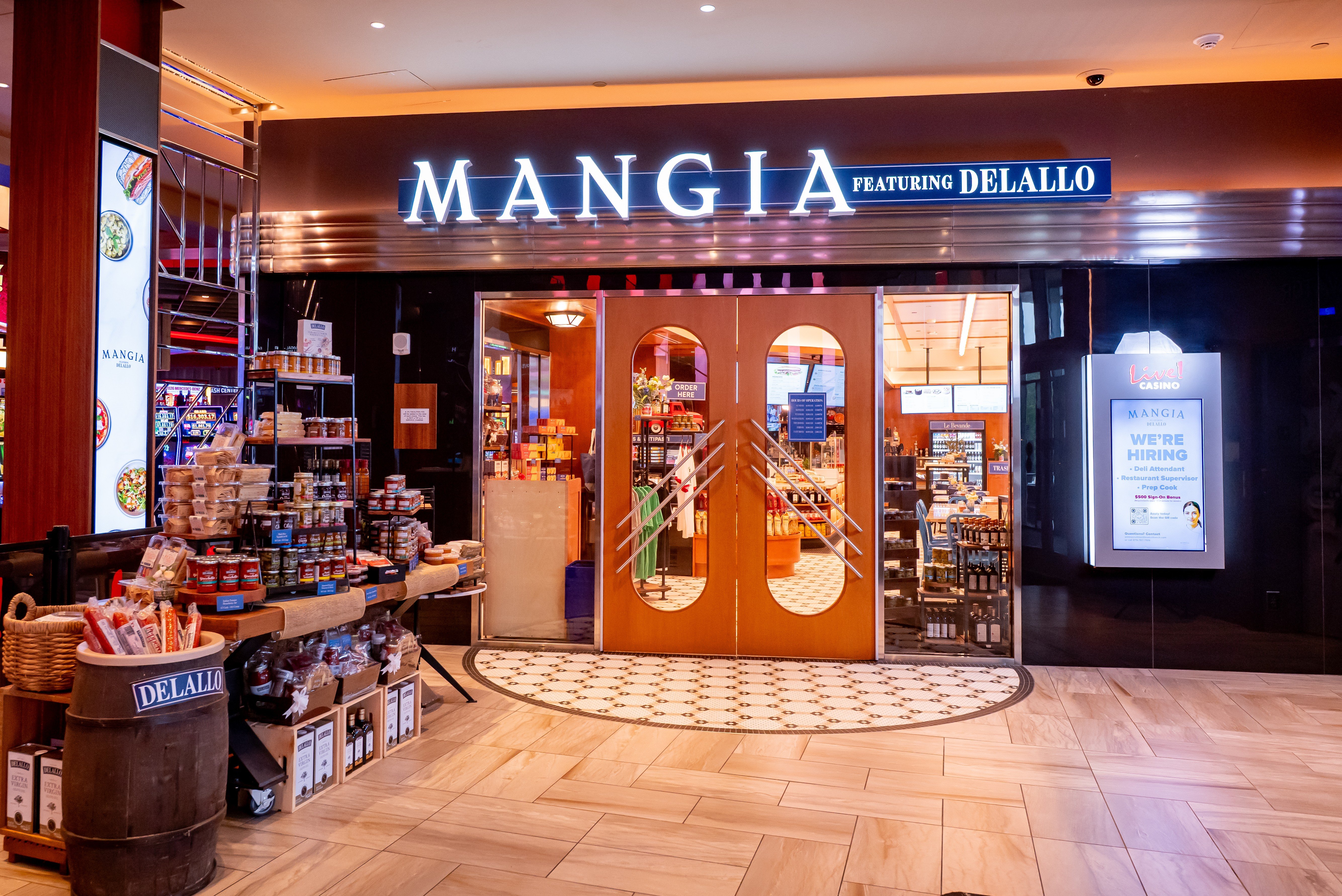 MANGIA FRONT ENTRANCE FROM INSIDE OF CASINO