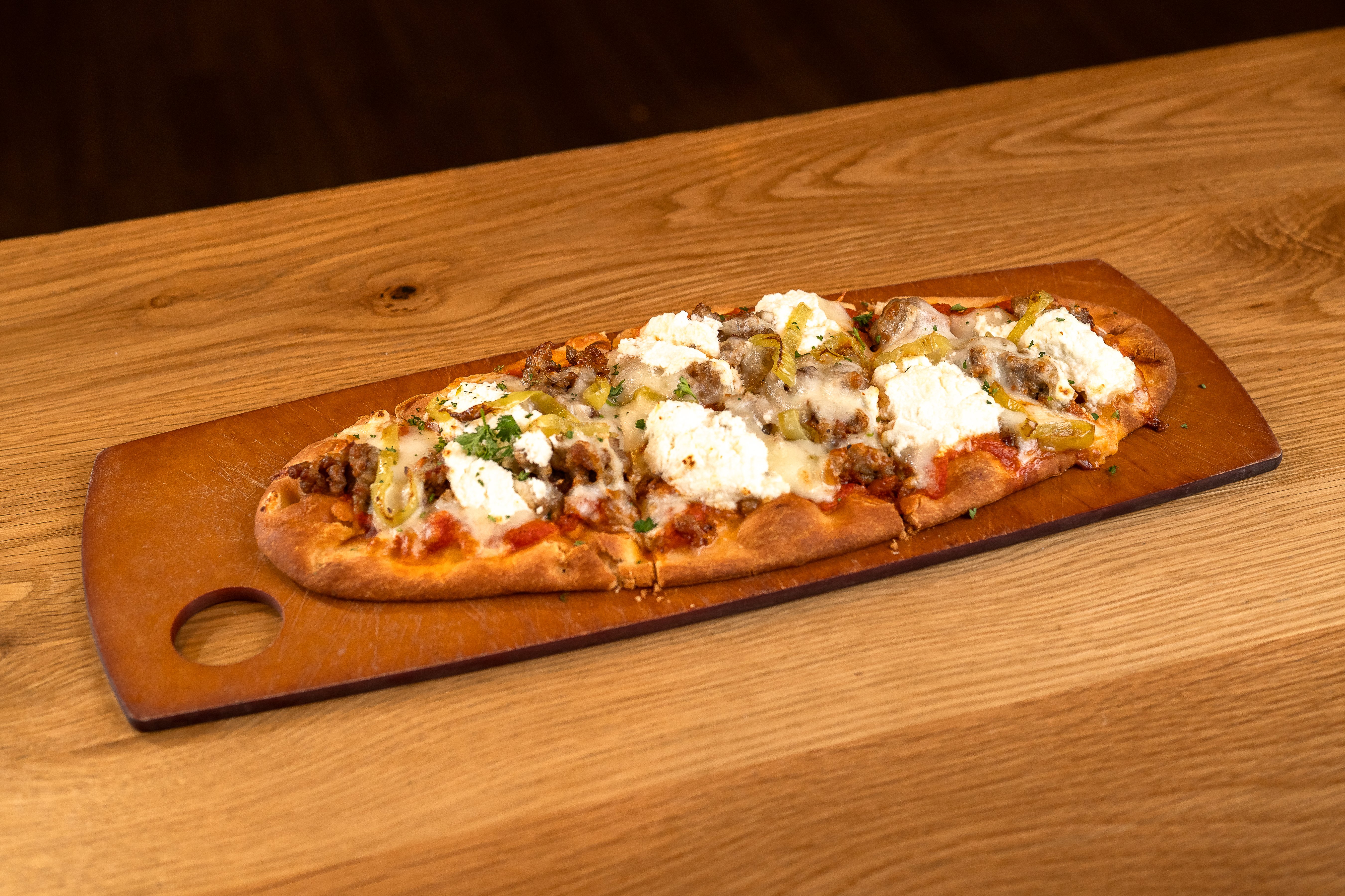 Sausage ricotta flatbread