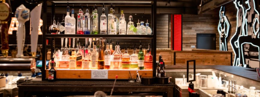 PBR Bar with liquors and beer taps