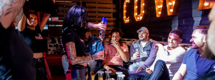 PBR VIP Booth with a girl serving the guests