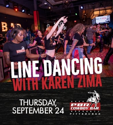 Girls in PBR line dancing