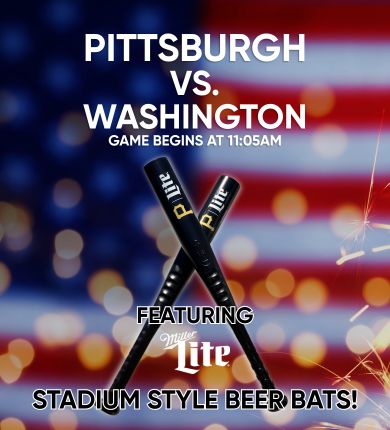 American flag with Miller Lite beer bats 