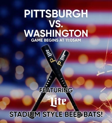 American flag with Miller Lite beer bats