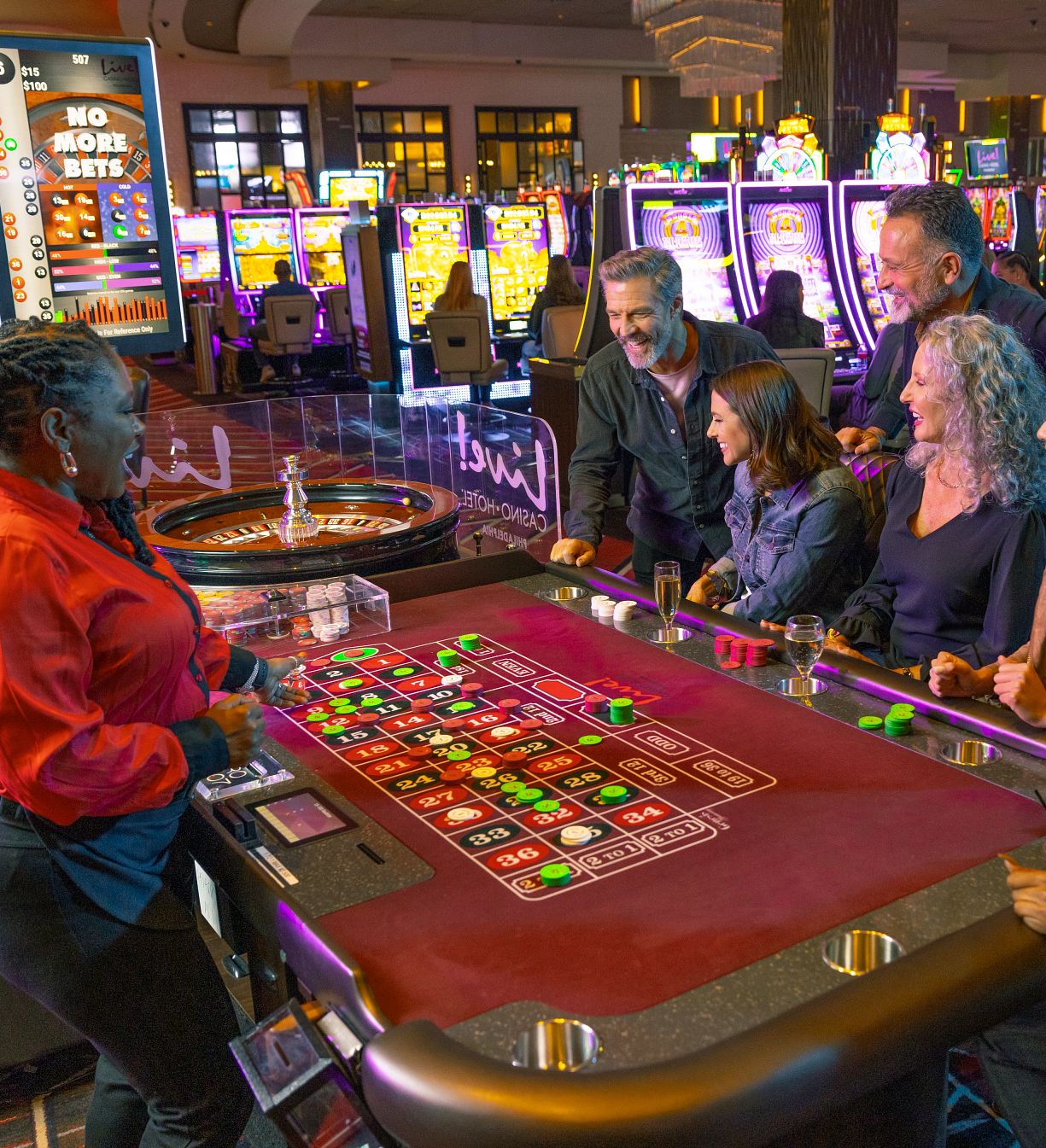 Guests playing roulette at Live! Casino.