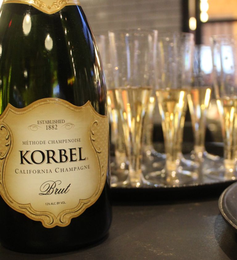 Champagne Bottle and Glasses