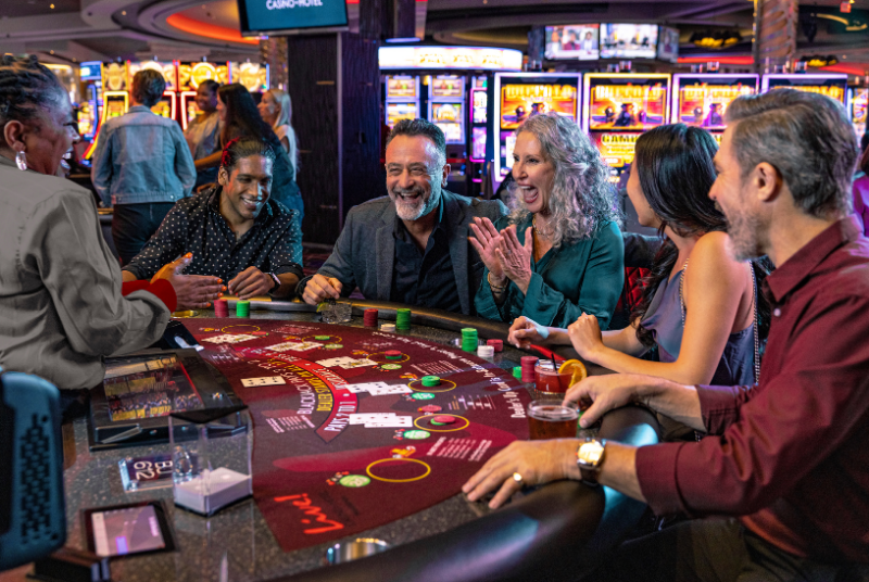 Guests playing blackjack at Live! Casino.