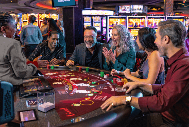 Guests playing blackjack at Live! Casino.