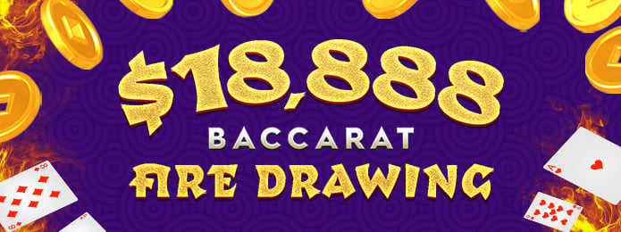 purple background with playing cards, gold coins, and text describing the drawing title