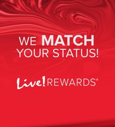 Tier Match with red background and Live! Rewards logo